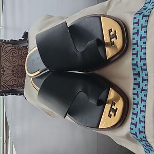 Tory Burch Selby Toe-Ring Slide Black 9M